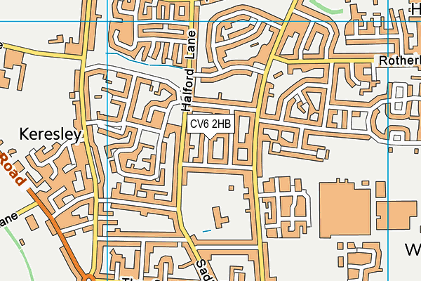 CV6 2HB map - OS VectorMap District (Ordnance Survey)