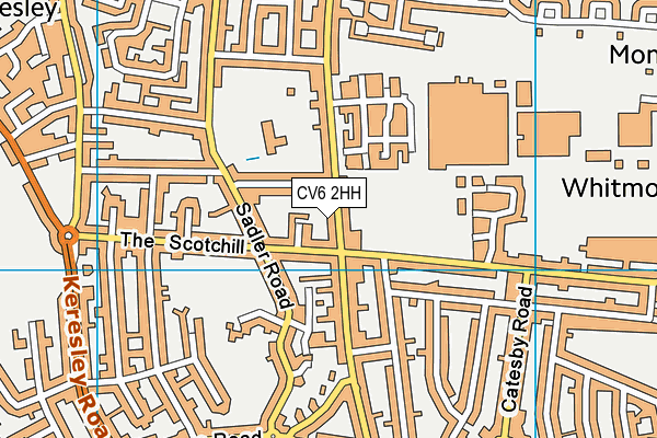 CV6 2HH map - OS VectorMap District (Ordnance Survey)