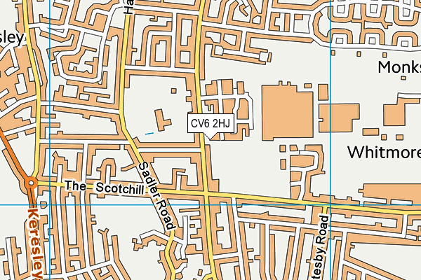 CV6 2HJ map - OS VectorMap District (Ordnance Survey)