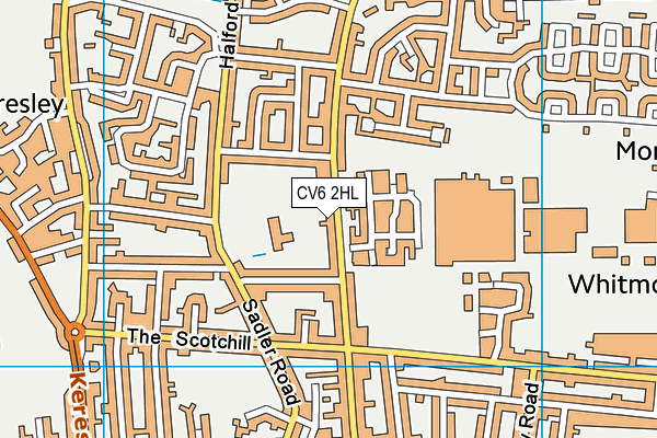 CV6 2HL map - OS VectorMap District (Ordnance Survey)