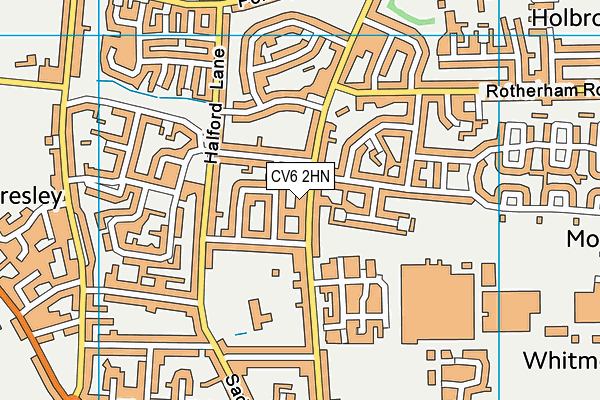 CV6 2HN map - OS VectorMap District (Ordnance Survey)