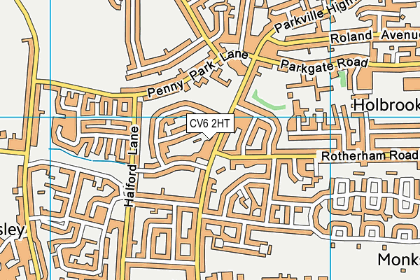 CV6 2HT map - OS VectorMap District (Ordnance Survey)