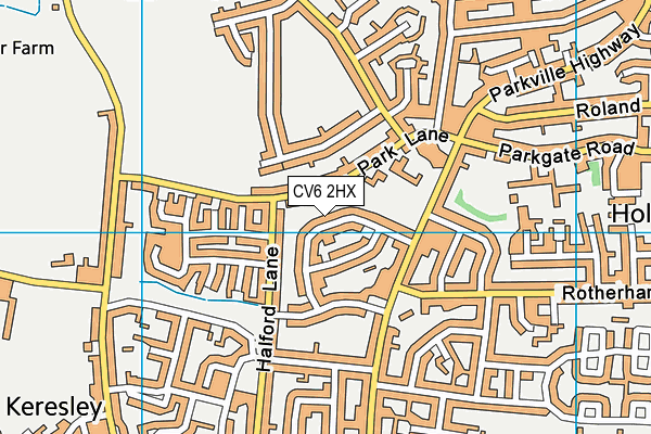 CV6 2HX map - OS VectorMap District (Ordnance Survey)