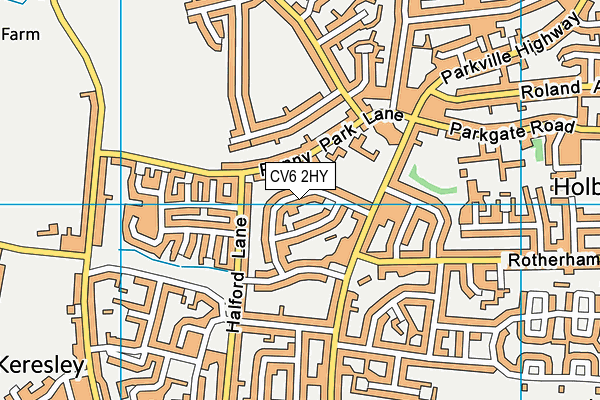 CV6 2HY map - OS VectorMap District (Ordnance Survey)