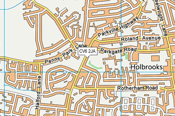 CV6 2JA map - OS VectorMap District (Ordnance Survey)