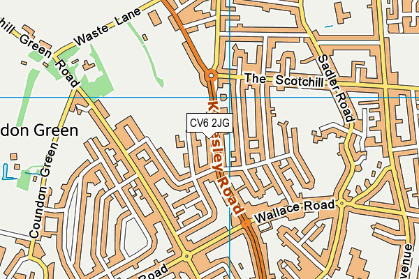 CV6 2JG map - OS VectorMap District (Ordnance Survey)