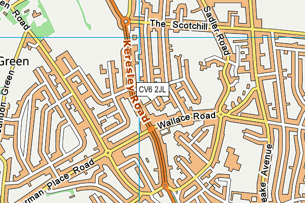 CV6 2JL map - OS VectorMap District (Ordnance Survey)