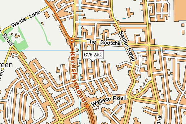 CV6 2JQ map - OS VectorMap District (Ordnance Survey)