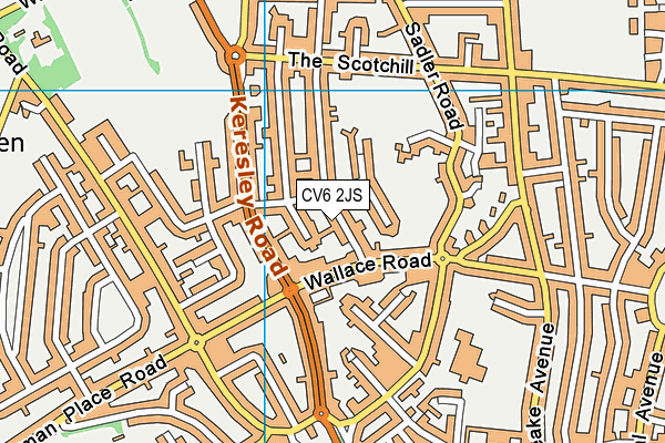 CV6 2JS map - OS VectorMap District (Ordnance Survey)