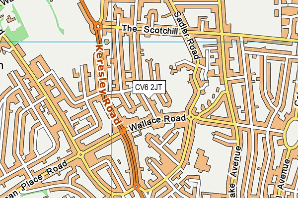 CV6 2JT map - OS VectorMap District (Ordnance Survey)