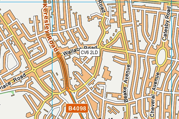 CV6 2LD map - OS VectorMap District (Ordnance Survey)