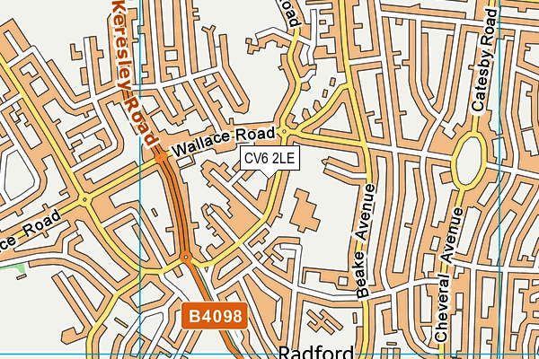 CV6 2LE map - OS VectorMap District (Ordnance Survey)