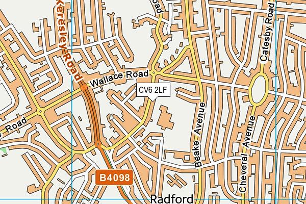 CV6 2LF map - OS VectorMap District (Ordnance Survey)