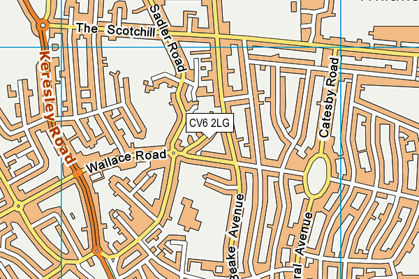 CV6 2LG map - OS VectorMap District (Ordnance Survey)