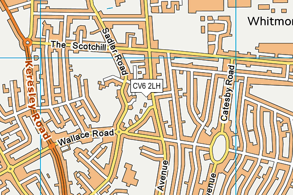 CV6 2LH map - OS VectorMap District (Ordnance Survey)