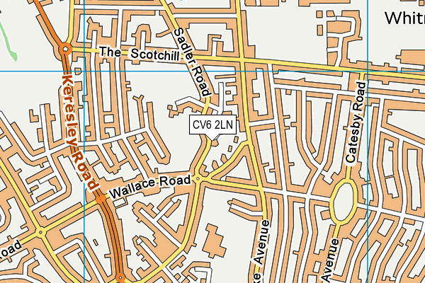 CV6 2LN map - OS VectorMap District (Ordnance Survey)