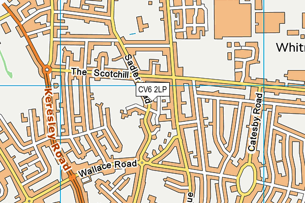 CV6 2LP map - OS VectorMap District (Ordnance Survey)