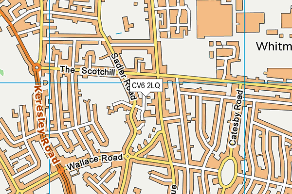 CV6 2LQ map - OS VectorMap District (Ordnance Survey)