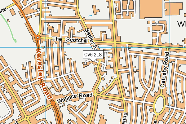 CV6 2LS map - OS VectorMap District (Ordnance Survey)