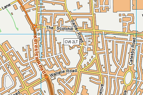 CV6 2LT map - OS VectorMap District (Ordnance Survey)