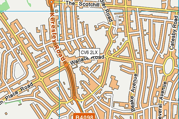 CV6 2LX map - OS VectorMap District (Ordnance Survey)