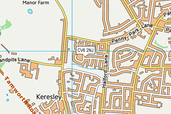 CV6 2NJ map - OS VectorMap District (Ordnance Survey)