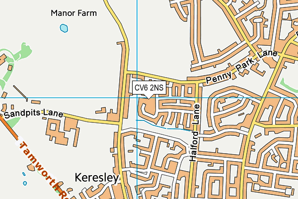 CV6 2NS map - OS VectorMap District (Ordnance Survey)