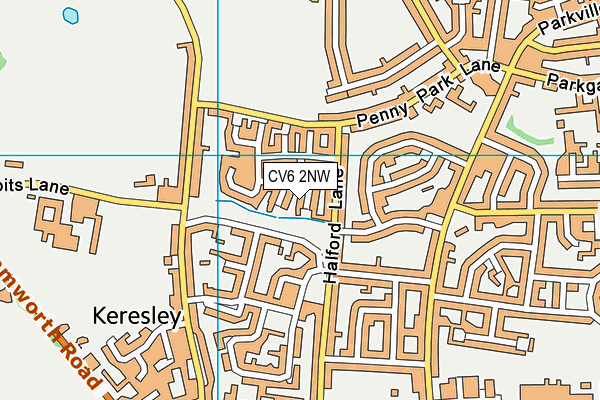 CV6 2NW map - OS VectorMap District (Ordnance Survey)