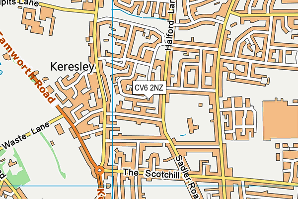 CV6 2NZ map - OS VectorMap District (Ordnance Survey)