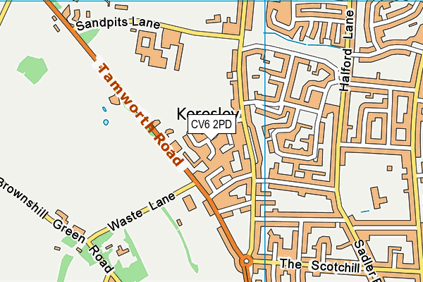 CV6 2PD map - OS VectorMap District (Ordnance Survey)