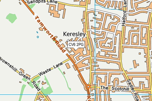 CV6 2PG map - OS VectorMap District (Ordnance Survey)