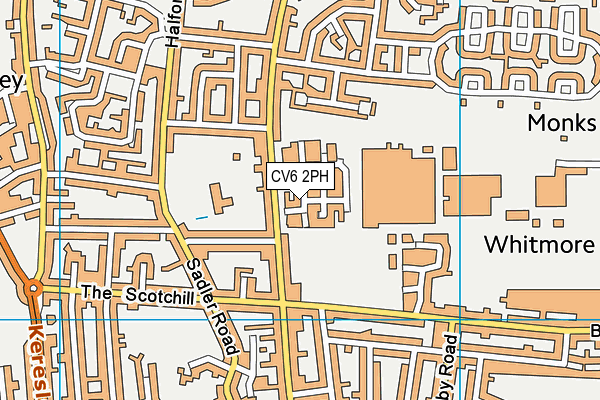 CV6 2PH map - OS VectorMap District (Ordnance Survey)