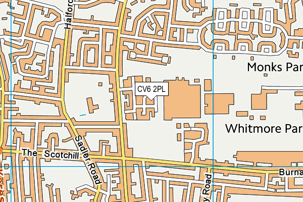 CV6 2PL map - OS VectorMap District (Ordnance Survey)