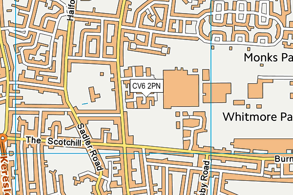 CV6 2PN map - OS VectorMap District (Ordnance Survey)