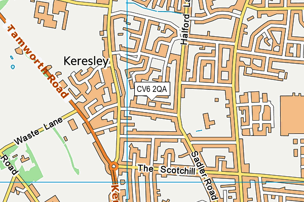 CV6 2QA map - OS VectorMap District (Ordnance Survey)