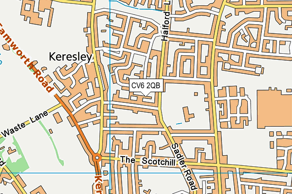 CV6 2QB map - OS VectorMap District (Ordnance Survey)