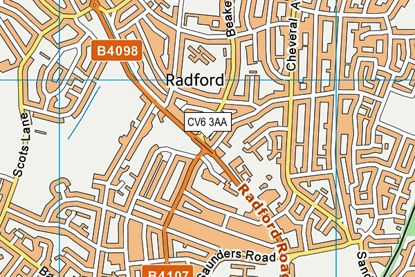 CV6 3AA map - OS VectorMap District (Ordnance Survey)