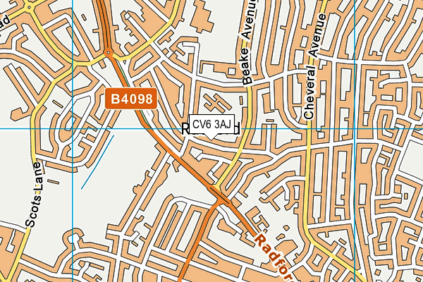 CV6 3AJ map - OS VectorMap District (Ordnance Survey)