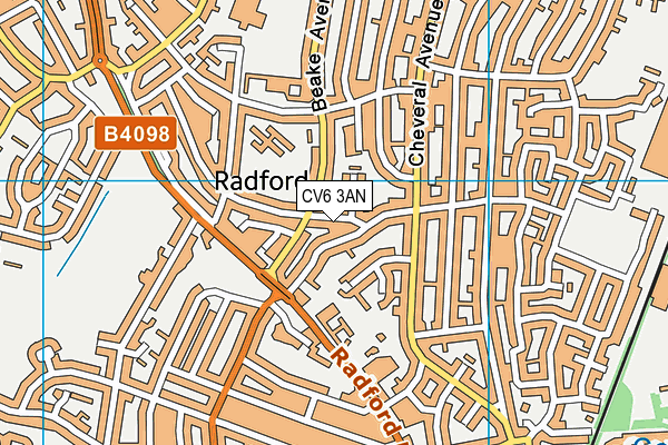 CV6 3AN map - OS VectorMap District (Ordnance Survey)