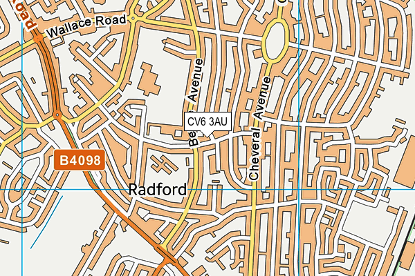 CV6 3AU map - OS VectorMap District (Ordnance Survey)