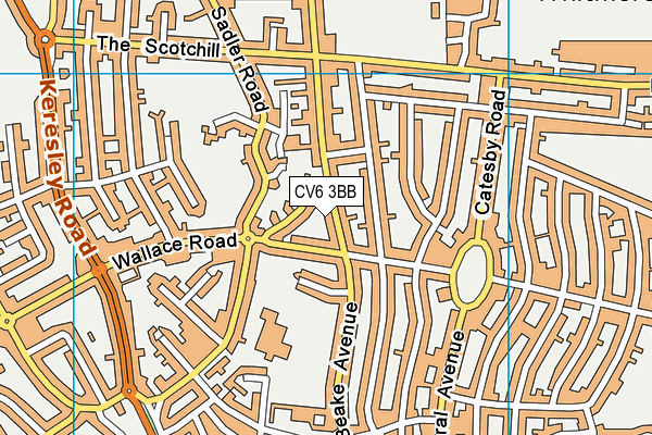 CV6 3BB map - OS VectorMap District (Ordnance Survey)
