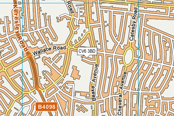 CV6 3BD map - OS VectorMap District (Ordnance Survey)