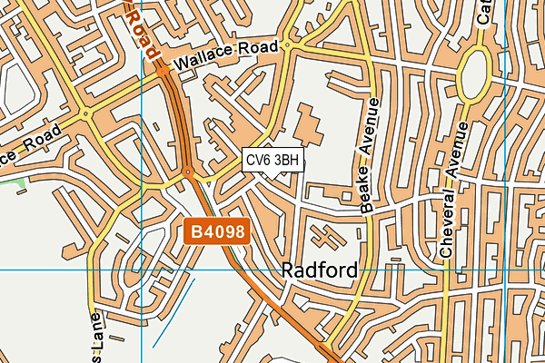 CV6 3BH map - OS VectorMap District (Ordnance Survey)