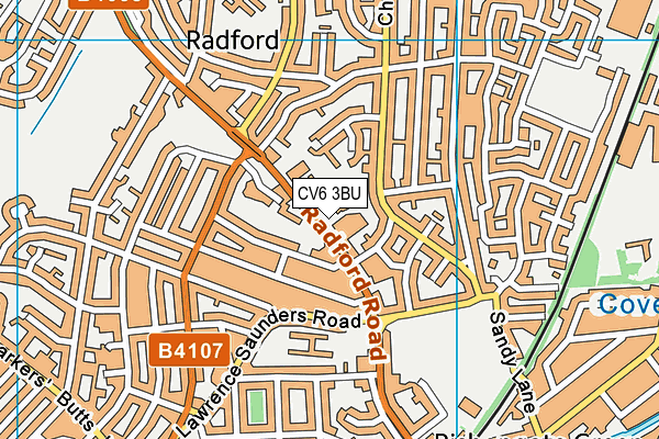 CV6 3BU map - OS VectorMap District (Ordnance Survey)