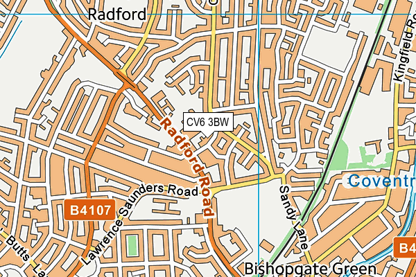 CV6 3BW map - OS VectorMap District (Ordnance Survey)