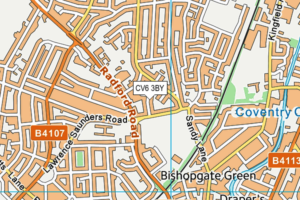 CV6 3BY map - OS VectorMap District (Ordnance Survey)