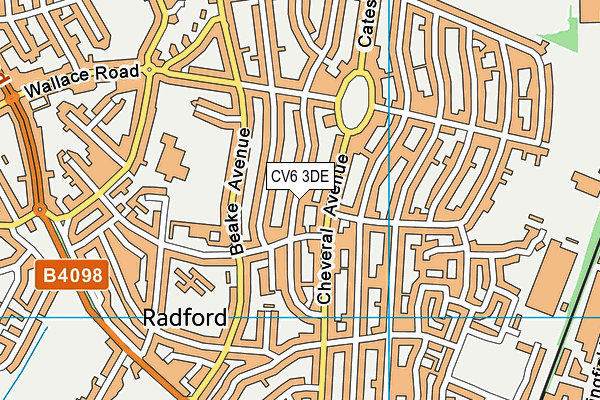 CV6 3DE map - OS VectorMap District (Ordnance Survey)