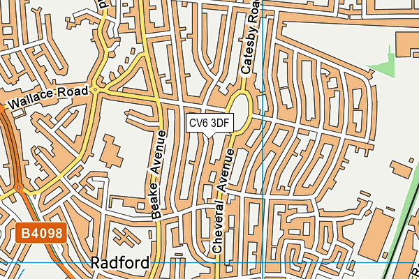 CV6 3DF map - OS VectorMap District (Ordnance Survey)