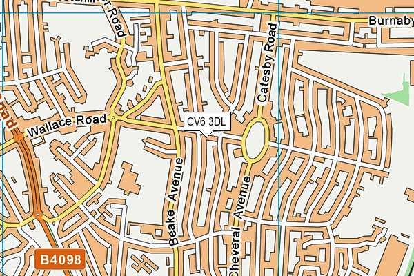 CV6 3DL map - OS VectorMap District (Ordnance Survey)