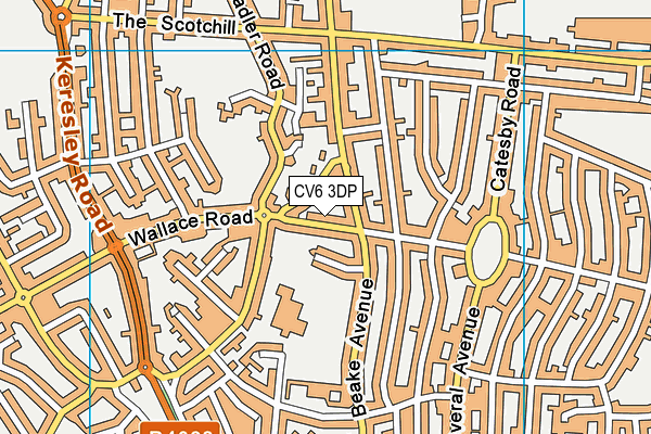 CV6 3DP map - OS VectorMap District (Ordnance Survey)